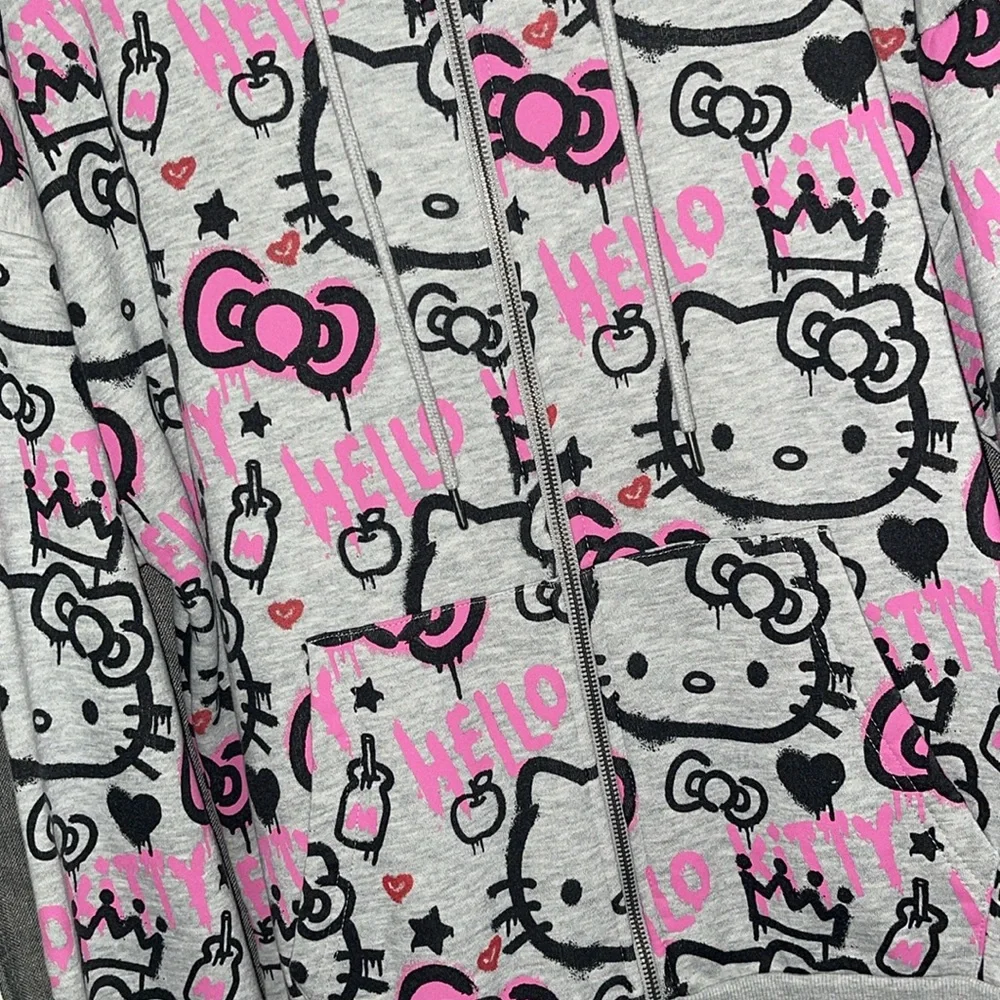 Hello Kitty Gray and Pink Hoodie Jacket - Picture 3 of 4